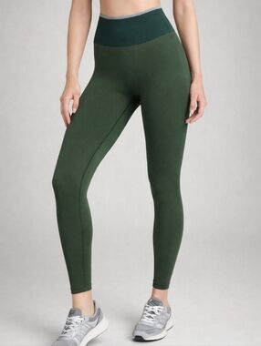 Outdoor Voices Seamless Rib Leggings Evergreen Storm Green Size Small Sculpting